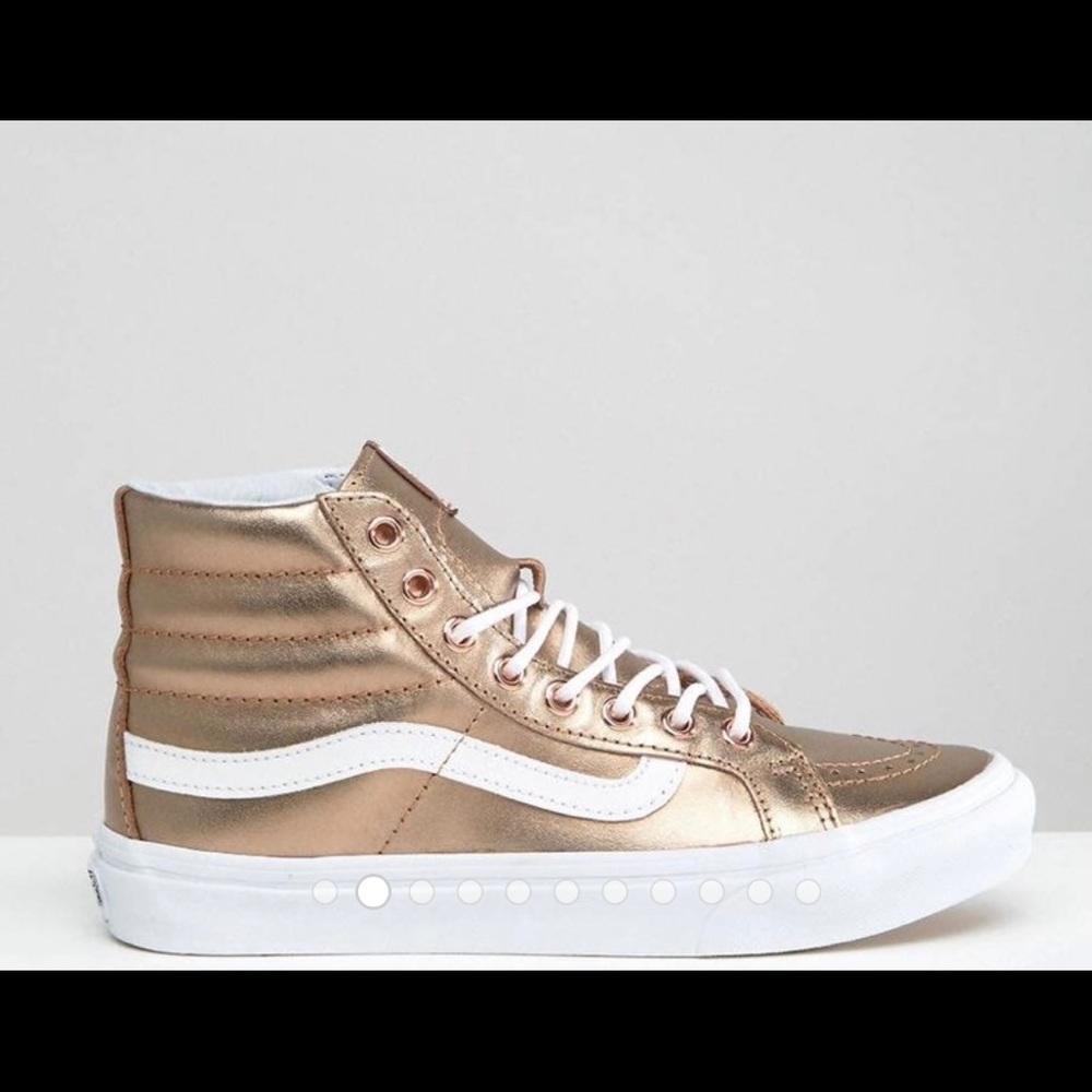 Vans Exclusive Metallic Rose Gold Metallic Sk8-women’s 8.5 lace-up high tops